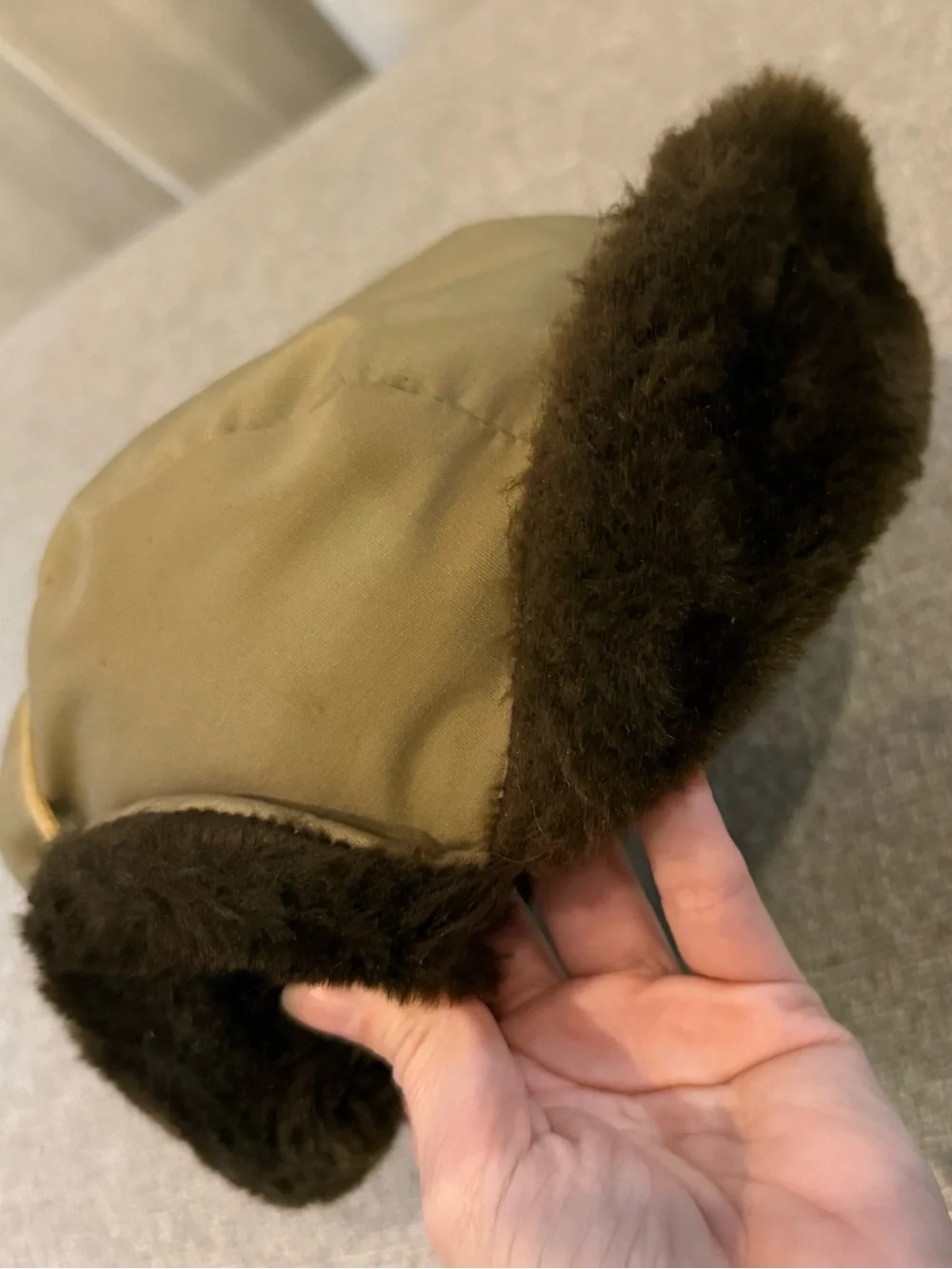 Vintage Browning Trapper Hat Fur Lined Goose Down Insulated USA Mens L Hunting